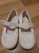Balerinki, trampki Next, rozm 26/27, uk 6, białe