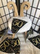 Girlanda 50 lat, urodziny, dl 3,8 m, czarny złoty