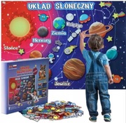 Edukacyjna Mata Filcowa rzepy PO POLSKU układ słoneczny kosmos