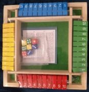 Gra w kości planszowa wieloosobowa rodzinna drewniana Shut the box