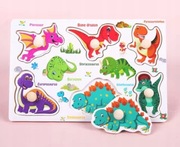 Edukacyjne Puzzle Klocki Drewniane Dinozaury 6 Sztuk