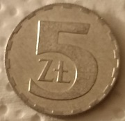 Aluminiowe 5zł z PRL.