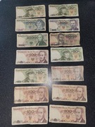 Banknoty z czasów PRL-u o różnych seriach 