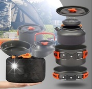 ZESTAW GARNKÓW GARNKI NACZYŃ TURYSTYCZNYCH KEMPINGOWYCH DO GOTOWANIA 3 SZT