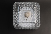 Nieduży kwadratowy plafon ,  szkło typu  "bubble glass" , lata 70