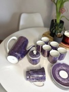 Serwis porcelana London Ćmielów – fioletowy marmurek – W. Potacki – prl