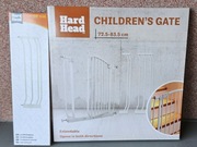 Hard Head Bramka ochronna dla dzieci 72,5-83,5 cm biała + przedłużka