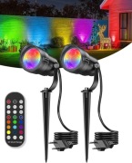 Reflektor ogrodowy LED RGB 2 szt pilot IP65 12W zewnętrzny