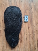 nowa peruka + rzęsy, długie czarne sztuczne włosy