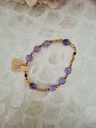 Bransoletka handmade z naturalnych kamieni hematyt ametyst 