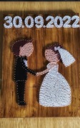 Prezent ślubny Para,  string art