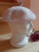 Beret z dżetami,  Accessorize,  angora + wełna,mięciutki I milutki