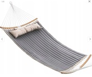 Hamak z drążkiem Songmics szary 225 kg 335 x 140