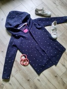 Bluza Answar-wielki kaptur, rozm.S, granat i białe motylki