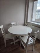 Stół rozkładany Ikea. Zestaw z krzesłami. 