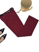 Spodnie Olsen bordowe burgund 38 M | wysoki stan eleganckie świąteczne