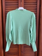 Sweter Vero Moda zielony bufki półgolf 36 S