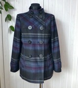 Vintage Love jesienny płaszcz w szkocką krate L XL