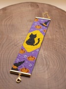 Bransoletka tkana z koralików Miyuki – motyw Halloween