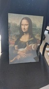 Obraz z puzzli w antyramie, Mona Lisa z kotem