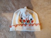 Czapka w kwiatki rozmiar 41cm w obwodzie 