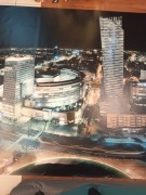 Baner Panorama centrum Warszawy nocą 200x400cm