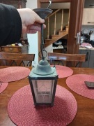 Star mosiężna lampa z szlifowanym szkłem, z podsufitką