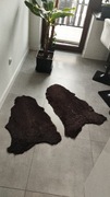Zestaw 2szt Skóra naturalna dekoracyjna owcza barania ciemny brąz 