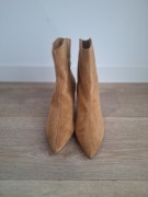 Botki wiosenne brązowe na obcasie imitacja skóry nowe 39 