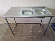 Zlew gastronomiczny 2-komorowy z ociekaczem 120x60x85 OKAZJA TANIO