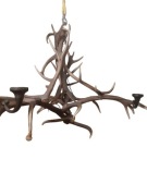 Przepiękny przedwojenny żyrandol z poroży jelenia