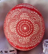 PISANKA, WIELKANOC, RĘKODZIEŁO, JAJO STRUSIE, XXL 