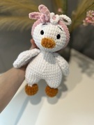 Ręcznie robiona kaczka - szydełkowa maskotka