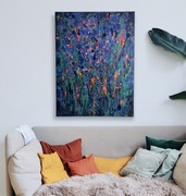 Obraz abstrakcyjny neon blue 60x80