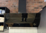 Okap duży 90 goetze & Jensen czarny szklany kominowy