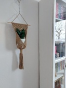 UP Kwietnik makrama wiszący na ściane ze sznurka Ciemny Beż nr3 ścienny