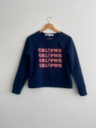 Granatowa bluza Rebecca Minkoff M 38 GRL PWR z nadrukiem oryginalna