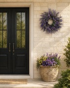 Wianek dekoracyjny wianek na drzwi wianek na ścianę winek lawendowy 