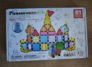 PICASSO TILES Klocki magnetyczne konstrukcyjne 3D dla dzieci 61 el. + torba
