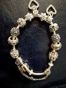 Bransoletka z zawieszkami modułowymi 12 sztuk. Dwa serca. 