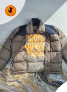 Save The Duck puchowa Kurtka Puffer Męska Beżowa Brązowa Zimowa Pikowana