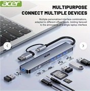 Acer adapter rozdzielacz hub USB USB C czytnik kart TF SD jack 8 in 1