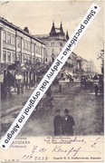 WARSZAWA VARSOVIE Ulica Marszałkowska, kamienice ludzie i wozy konne 1905