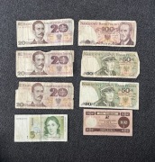 Kolekcja banknotów z PRL – Traugutt, Świerczewski, Waryński + bony Pekao