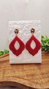 Duże czerwone kolczyki wiszące handmade lekkie sztyfty boho eleganckie