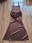 nowa długa (150 cm) kolor czekolady sukienka rozmiar z metki L, brak metki 