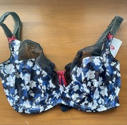 Ava Freya 1413 czarny satynowy w kwiaty full cup 30GG 65GG 65J nowy stanik