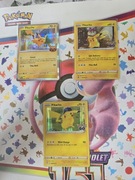PIKACHU zestaw 3 kart pokemon tcg orginalne 