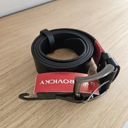 Nowy czarny pasek ze skóry naturalnej rozmiar 110-125 cm