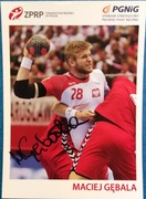 karta piłkarz ręczny Maciej Gębala z autografem